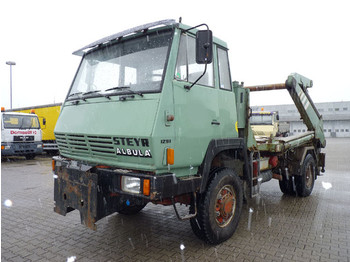 Steyr 1291 310 4x4 Absetzkipper Gigant2 blattgefedert - Caminhão transportador de contêineres/ Caixa móvel