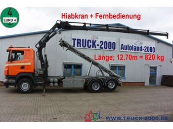 Caminhão com sistema de cabo, Caminhão grua Scania R 340 Seil-Abrollkipper mit Hiab Ladekran + FB: foto 1