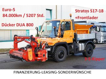 Caminhão basculante, Veículo municipal/ Especial Unimog U400 Kipper+Böschungsmäher+Frontlader+Salzstreue: foto 1