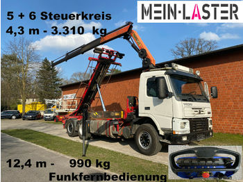 Caminhão com sistema de cabo, Caminhão grua Volvo FM 12-420 PK 16502 C 12m - 1.000 kg Funk FB: foto 1