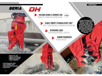 Tesoura de demolição de Escavadeira nuevo DEMOQ DH11 Hydraulic Rotating Pulveriser Crusher 1100 KG: foto 4