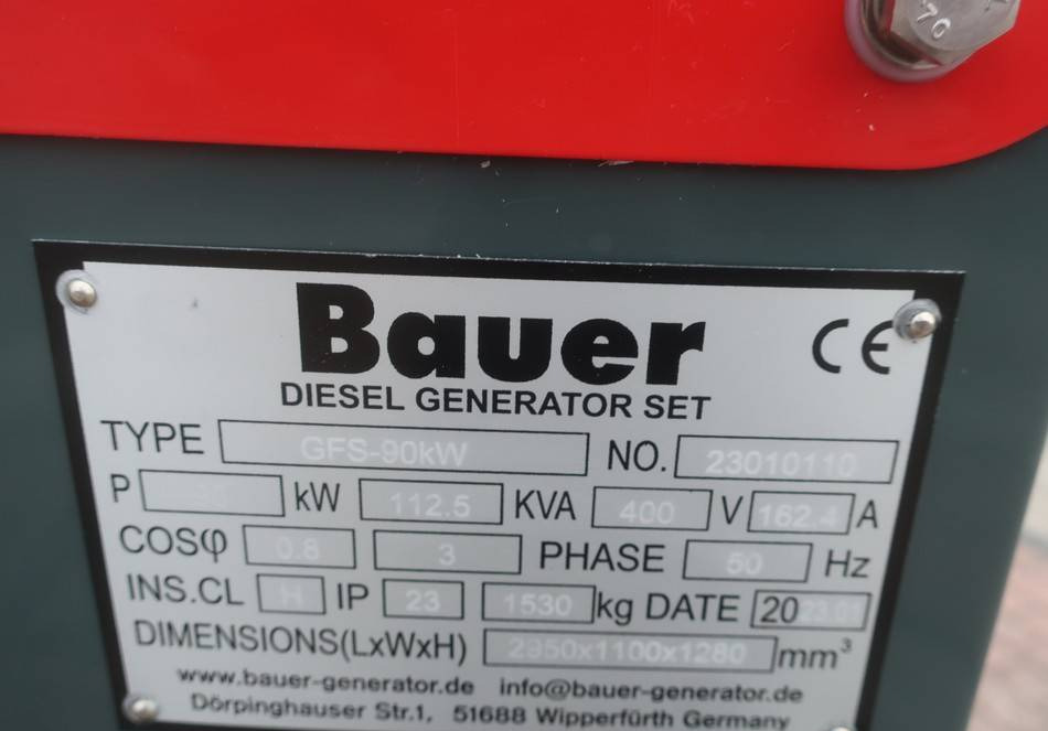 Gerador elétrico Bauer GFS-90KW ATS 112.5KVA Diesel Generator 400/230V: foto 10