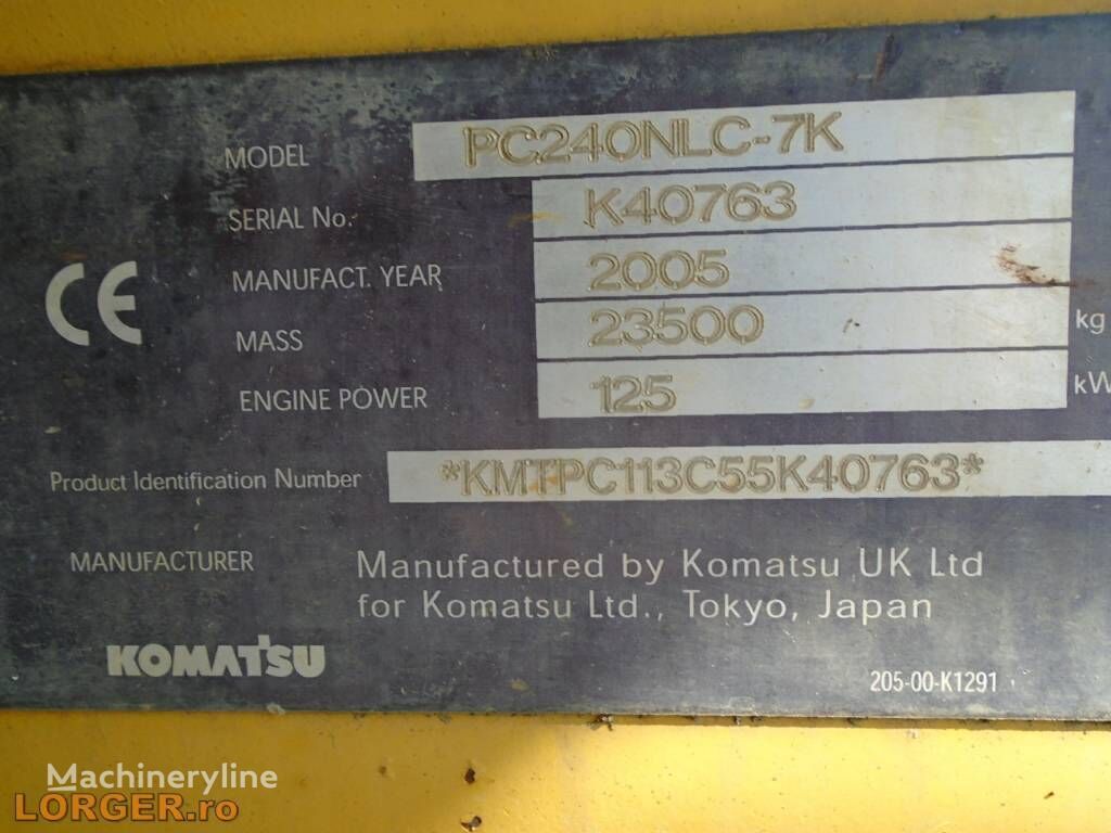 Escavadora de rastos Komatsu PC240NLC-7K: foto 6