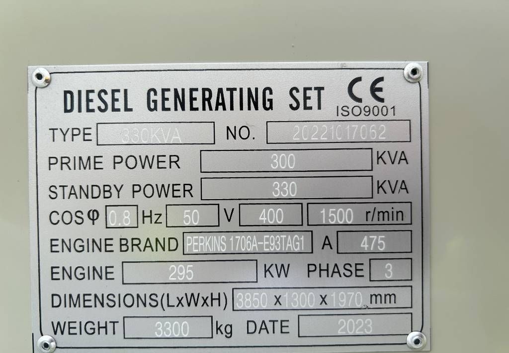 Gerador elétrico Perkins 1706A-E93TAG1 - 330 kVA Generator - DPX-19811: foto 4