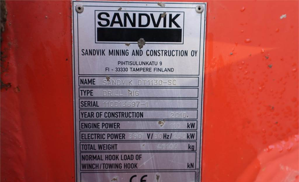Máquina de perfuração direcional Sandvik DT1130-SC Jumbo Tunneling Drill, 3-Arm Directional: foto 6