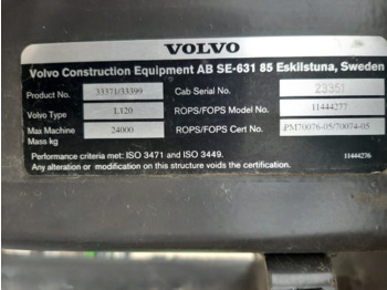 Cabine de Máquina de construção VOLVO L120: foto 3