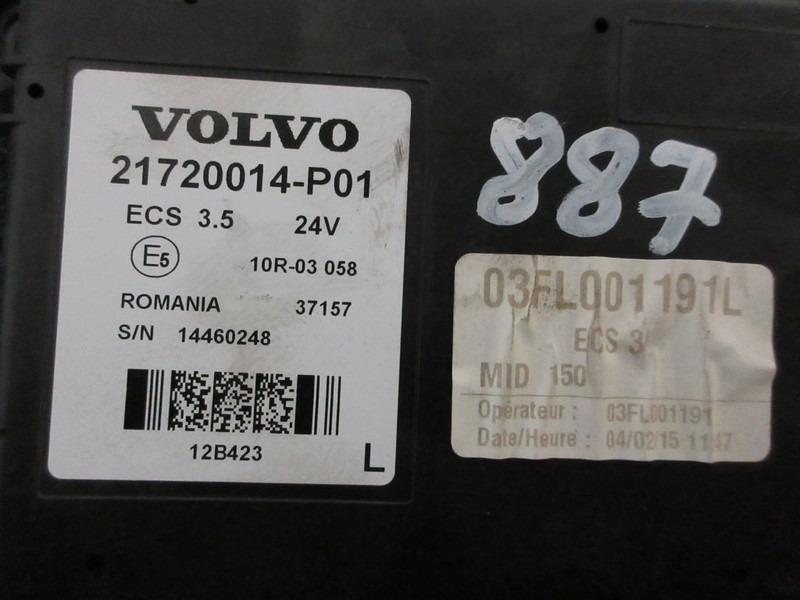 Sistema elétrico de Caminhão Volvo FL210 21720014 ECS REGELEENHEID EURO 6: foto 2