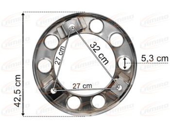Jantes e pneus de Caminhão nuevo Wheel cover, 10 holes, stainless steel 22,5 inch / 3 mountings: foto 2
