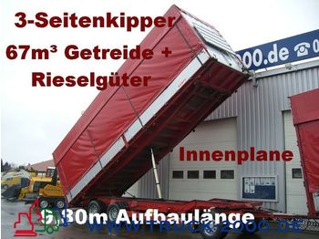 KEMPF 3-Seiten Getreidekipper 67m³   9.80m Aufbaulänge - Reboque de lona
