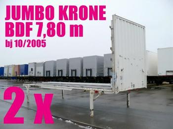 Krone WECHSELBRÜCKE PLATEAU JUMBO 7,80 2 x - Reboque plataforma/ Caixa aberta