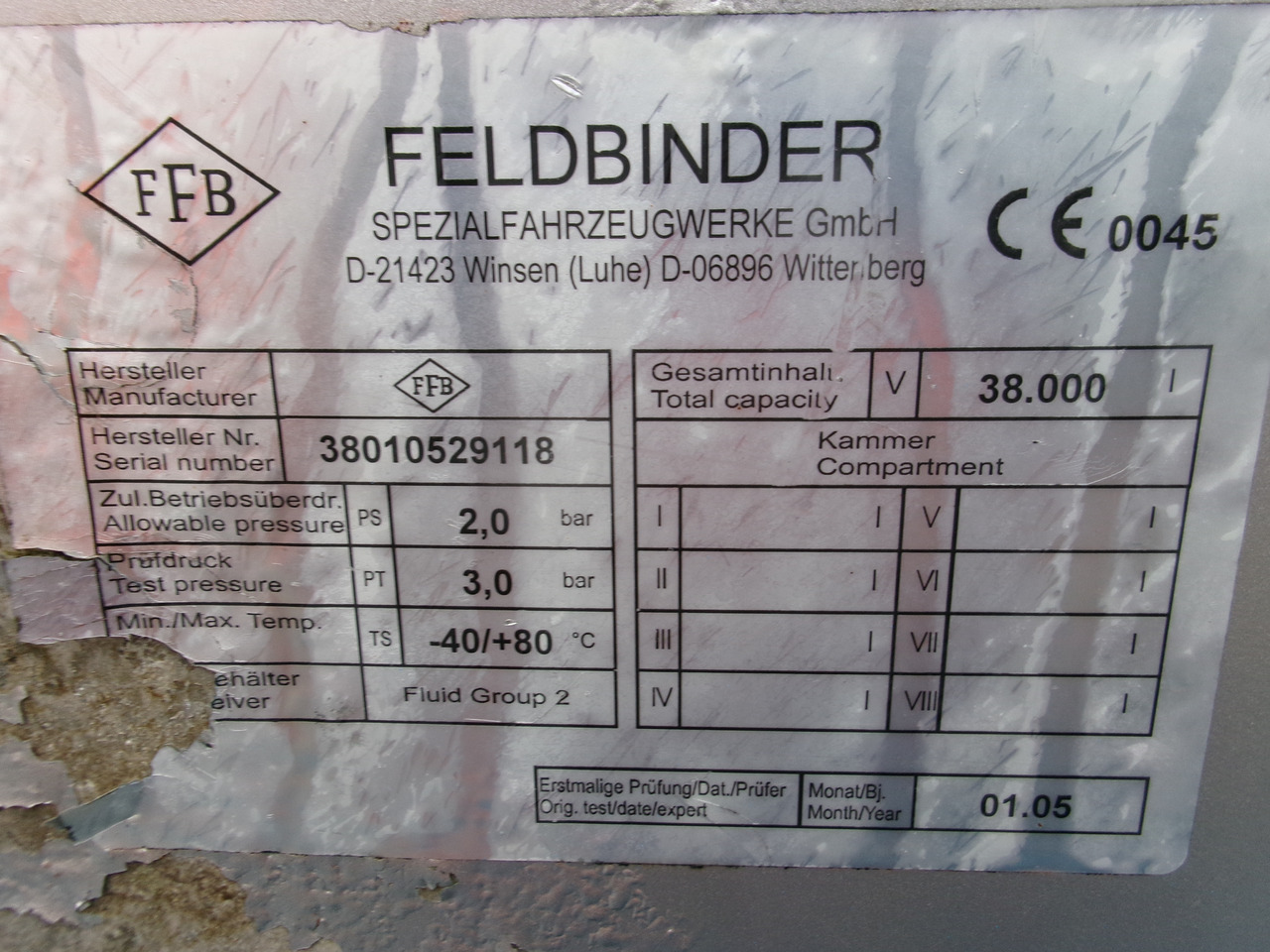 Locação de Feldbinder Powder tank alu 38 m3 (tipping) Feldbinder Powder tank alu 38 m3 (tipping): foto 28