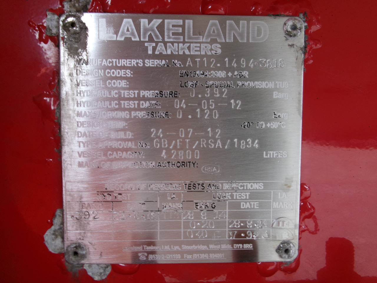Locação de Lakeland Fuel tank alu 42.8 m3 / 6 comp + pump Lakeland Fuel tank alu 42.8 m3 / 6 comp + pump: foto 22