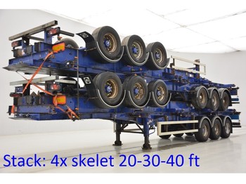 Semireboque transportador de contêineres/ Caixa móvel SDC Stack 4 x skelet 20-30-40 ft: foto 1
