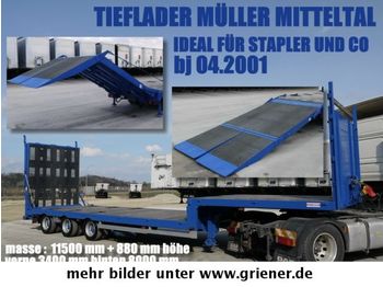 Müller-Mitteltal TS 3 / TIEFLADER HYDRAULISCHE RAMPE STAPLER / !!  - Semi-reboque plataforma/ Caixa aberta
