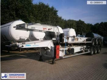 Asca 3-axle tank container trailer 20 ft. ADR/GGVS - Semireboque transportador de contêineres/ Caixa móvel