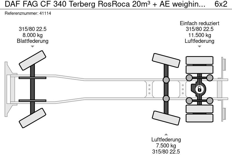 Caminhão de lixo DAF FAG CF 340 Terberg RosRoca 20m³ + AE weighing system: foto 9