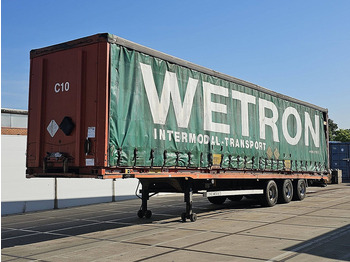 Semireboque transportador de contêineres/ Caixa móvel VAN HOOL