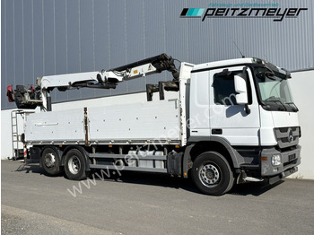 Camião de caixa aberta/ Plataforma, Caminhão grua MERCEDES-BENZ Actros 2536 LL Pritsche HMF Heckkran m. Zange Baustoff: foto 2