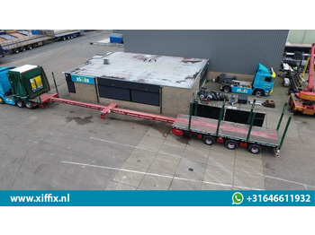 Semi-reboque plataforma/ Caixa aberta Meusburger 3-ass. Vlakke dubbel 2x uitschuifbare oplegger met huifopbouw / 3x ge: foto 4