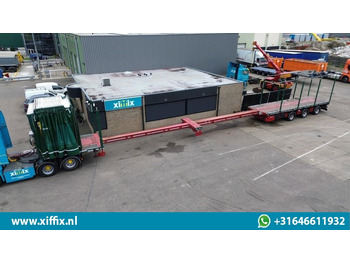 Semi-reboque plataforma/ Caixa aberta Meusburger 3-ass. Vlakke dubbel 2x uitschuifbare oplegger met huifopbouw / 3x ge: foto 2