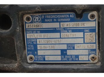 Caixa de câmbio de Caminhão ZF 12AS2130DD TGS 81.32004-6257: foto 5