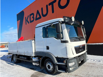 Camião de caixa aberta/ Plataforma, Caminhão grua MAN TGL 8.220 4x2 HMF 340 K2 / PLATFORM L=4147 mm: foto 4
