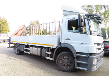 Camião de caixa aberta/ Plataforma, Caminhão grua Mercedes-Benz Axor  1833 L - Glastransporter Kran Palfinger: foto 4