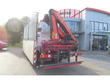 Camião de caixa aberta/ Plataforma, Caminhão grua Mercedes-Benz Axor  1833 L - Glastransporter Kran Palfinger: foto 5