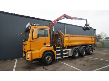 Caminhão grua MAN TGS 35.440 8X4 2 SIDE TIPPER WITH HMF Z 1943 CRANE 415.000KM: foto 3 Caminhão grua MAN TGS 35.440 8X4 2 SIDE TIPPER WITH HMF Z 1943 CRANE 415.000KM: foto 3