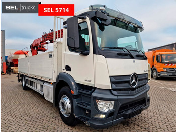 Camião de caixa aberta/ Plataforma, Caminhão grua Mercedes-Benz Antos 1832 / MKG Kran: foto 4
