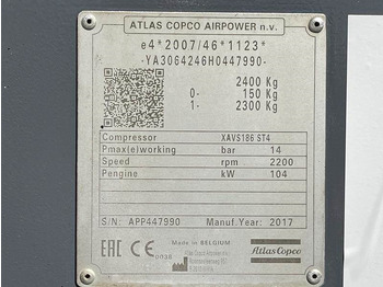 Compressor de ar Atlas-Copco XAVS 186 JD - N: foto 5