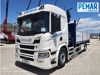 Camião de caixa aberta/ Plataforma, Caminhão grua SCANIA P 370 4X2 GRUA CAJA FIJA: foto 2