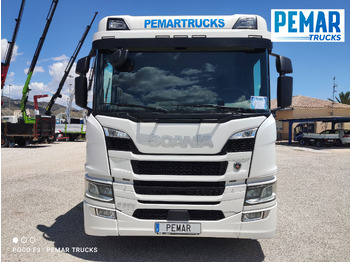 Camião de caixa aberta/ Plataforma, Caminhão grua SCANIA P 370 4X2 GRUA CAJA FIJA: foto 3