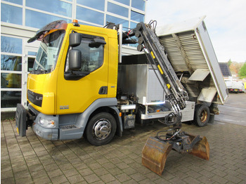 Caminhão basculante, Caminhão grua DAF LF45.160 EEV Kipper + HIAB 044 D-3 RF Kran Crane: foto 2