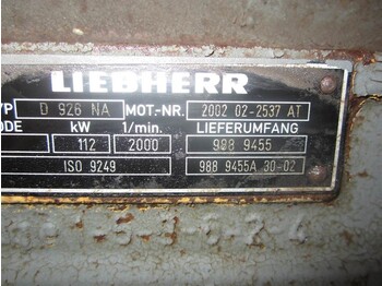 Motor e peças de Máquina de construção Liebherr D926NA - Engine/Motor: foto 3