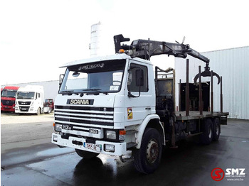 Camião de caixa aberta/ Plataforma, Caminhão grua Scania 113 360 Diebolt big axle 12 gear retarder: foto 3