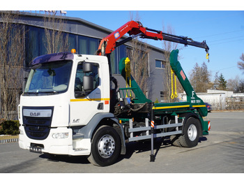 Caminhão multibenne, Caminhão grua DAF LF 18.310 E6 / Skip loader Fornal NKR 130V / HDS HMF 735 K2 / Manual gearbox: foto 2