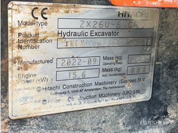 Mini escavadeira HITACHI ZX26U-6