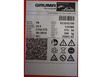 Bateria automotiva GRUMA 24 Volt 3 PzS 375 Ah: foto 5