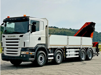 Camião de caixa aberta/ Plataforma, Caminhão grua Scania R 420 PRITSCHE 6,47 m * PK 44002/FUNK * 8x4 /TOP: foto 4