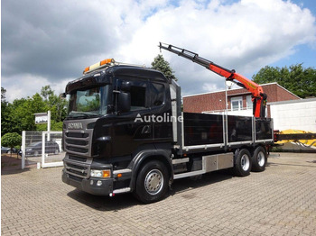 Camião de caixa aberta/ Plataforma, Caminhão grua Scania R620 Flatbed + crane PK 22002 EH 6x2: foto 2