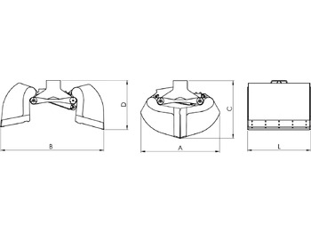 Balde de maxilas de Grua para caminhão nuevo Clamshell bucket with high capacity BV-S 1000: foto 3