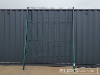 Máquina agrícola Unused Galvanised & Powder Coated Heavy Duty (5mm) Wire Mesh Fencing, 25 x H2.4m x W2.2m Panels, 26 x 60mm x 60mm x3m Posts, with Fittings (Green): foto 4