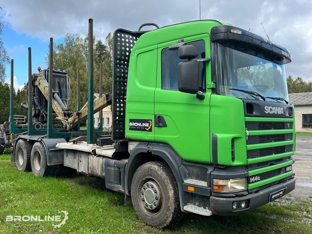 2001 Scania R144 6x4 Loglift + 1997 Närko TP3-RT-280 - Caminhão florestal, Caminhão grua: foto 2 2001 Scania R144 6x4 Loglift + 1997 Närko TP3-RT-280 - Caminhão florestal, Caminhão grua: foto 2