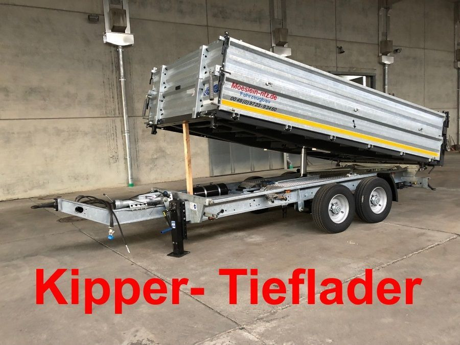 Möslein 13 t Tandem Kipper Tiefladermit Bordwand- Aufsa - Reboque basculante: foto 1 Möslein 13 t Tandem Kipper Tiefladermit Bordwand- Aufsa - Reboque basculante: foto 1