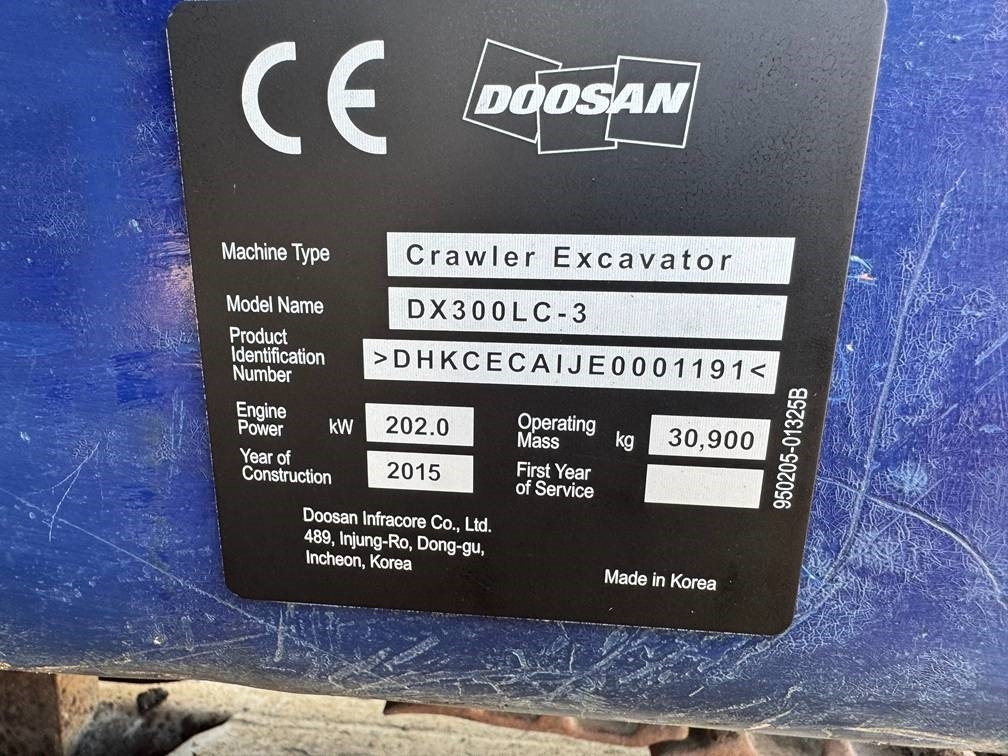 Escavadora de rastos Doosan DX 300 LC-3: foto 18