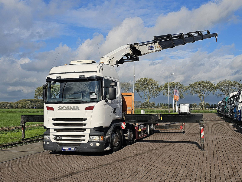 Scania R490 - Camião de caixa aberta/ Plataforma, Caminhão grua: foto 2 Scania R490 - Camião de caixa aberta/ Plataforma, Caminhão grua: foto 2