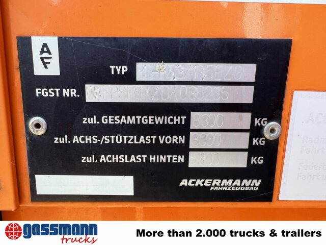 Ackermann PS-F 5.3/13.5 EZG SPS, Edscha-Verdeck, Lenkachse - Semi-reboque plataforma/ Caixa aberta: foto 5 Ackermann PS-F 5.3/13.5 EZG SPS, Edscha-Verdeck, Lenkachse - Semi-reboque plataforma/ Caixa aberta: foto 5