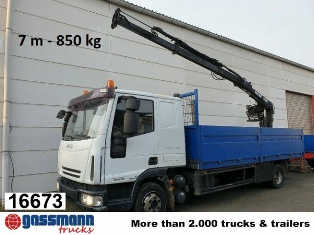 Iveco Euro Cargo ML 80 E 18, Hiab Kran 060-2 - Camião de caixa aberta/ Plataforma, Caminhão grua: foto 1 Iveco Euro Cargo ML 80 E 18, Hiab Kran 060-2 - Camião de caixa aberta/ Plataforma, Caminhão grua: foto 1