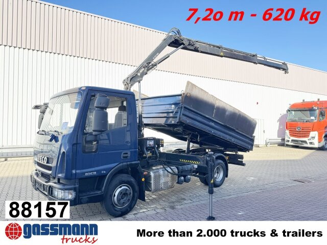 Iveco EuroCargo ML80E19 4x2 mit Kran Hiab XS055B-2 - Caminhão basculante, Caminhão grua: foto 1 Iveco EuroCargo ML80E19 4x2 mit Kran Hiab XS055B-2 - Caminhão basculante, Caminhão grua: foto 1